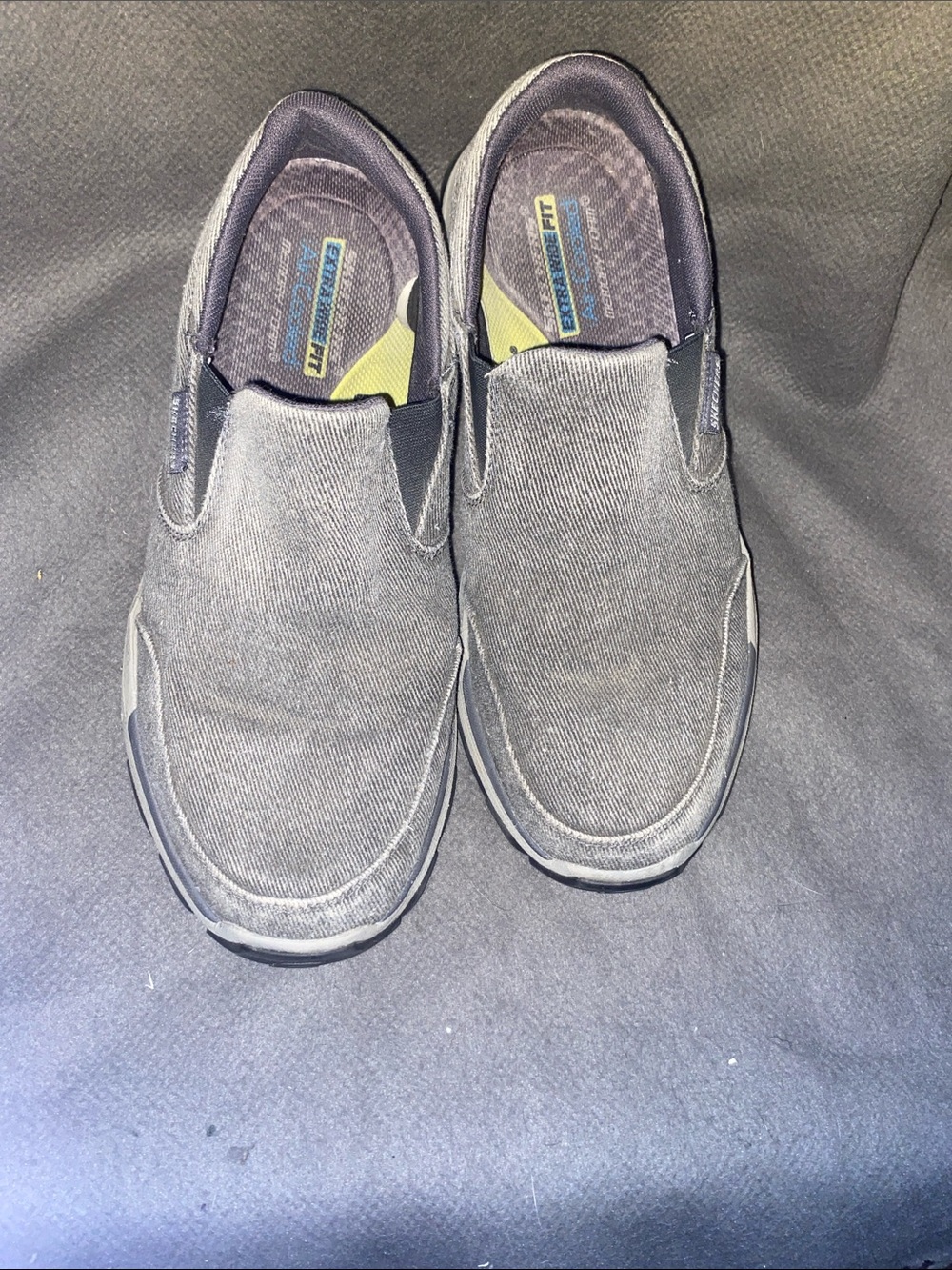 Skechers Goodyear Steady Grip 11 WW Men’s Slip-On Casual Loafers - Black/Grey